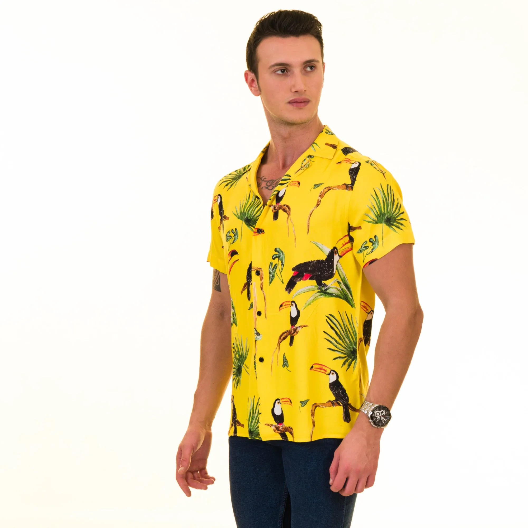 Multi Color European Made & Designed Hawaiian Summer Shirts For Men