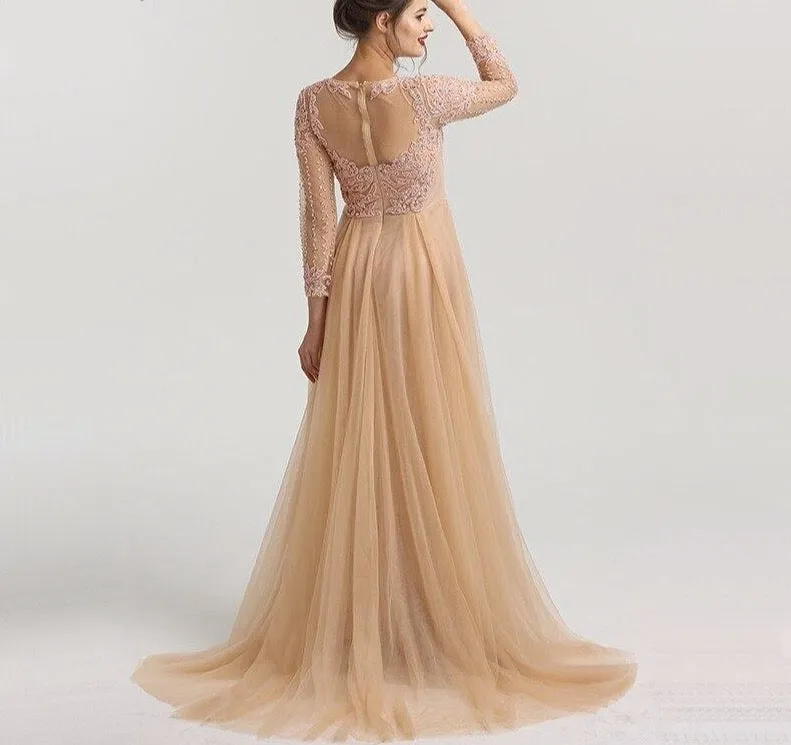 Muslim Mermaid long Sleeves Evening Dresses Beading Sequins Luxury Sparkle Formal Dress Plus Size