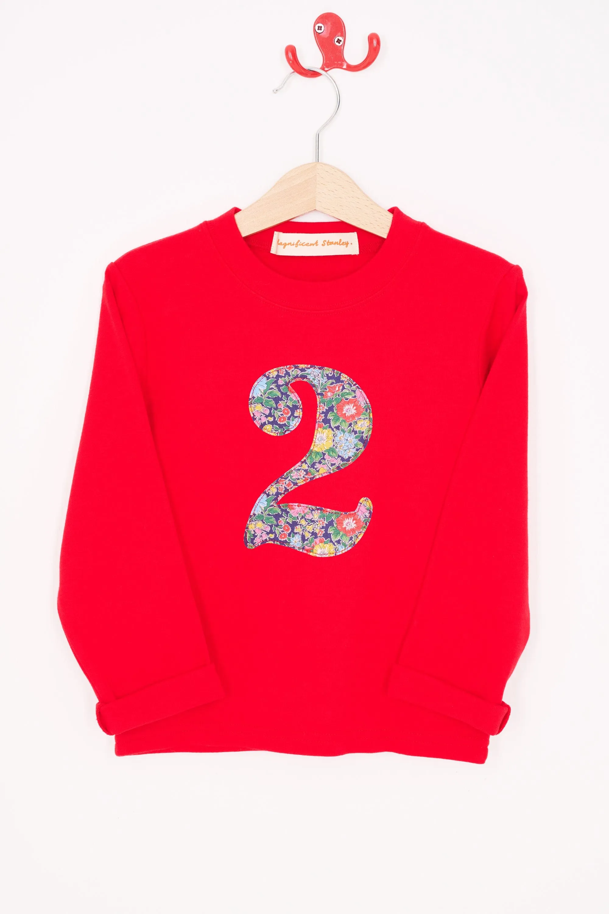 Number Red T-Shirt in Clare Rich Liberty Print
