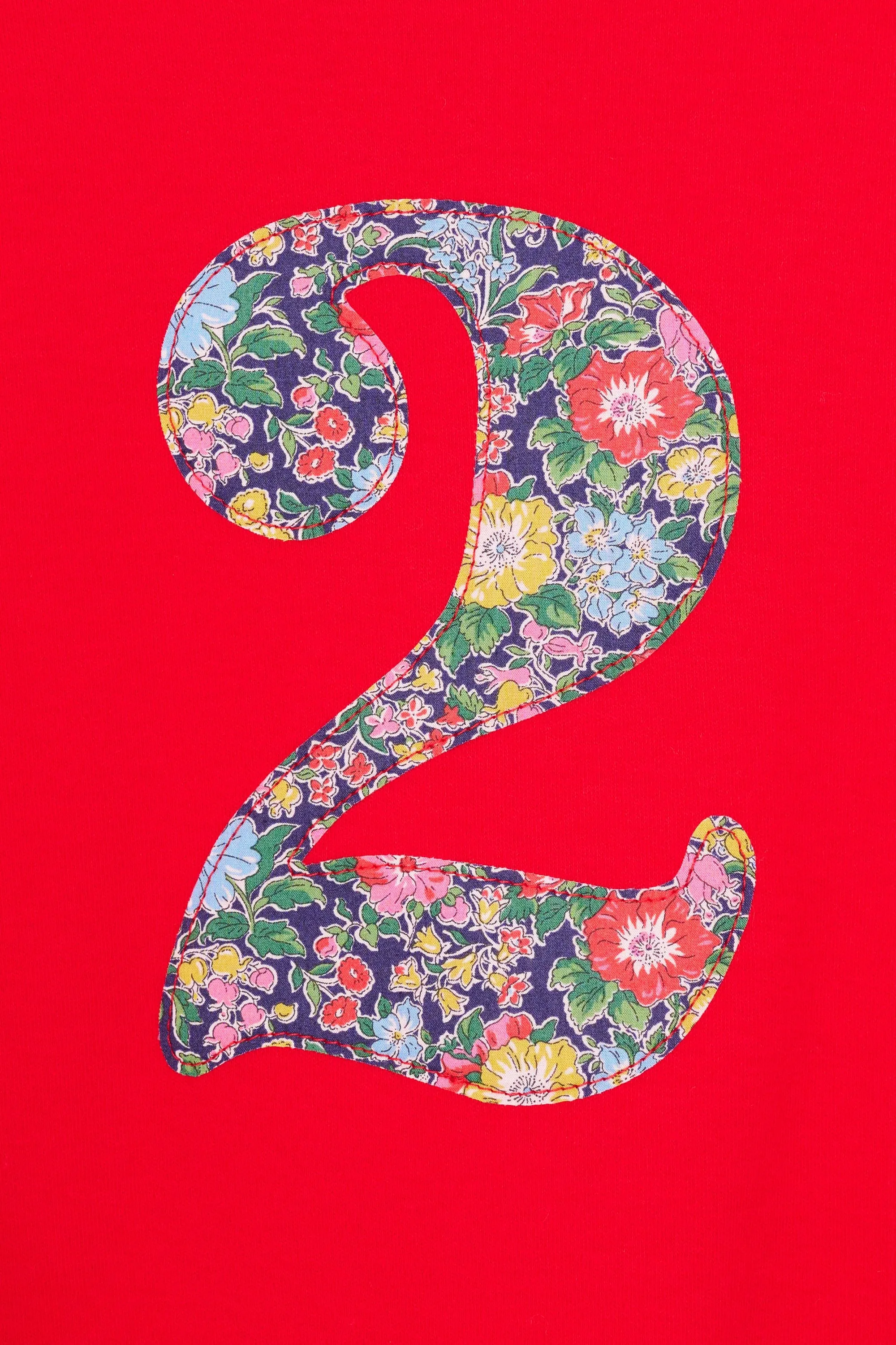 Number Red T-Shirt in Clare Rich Liberty Print