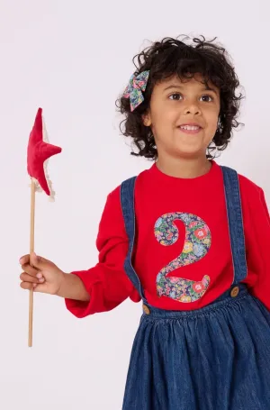 Number Red T-Shirt in Clare Rich Liberty Print