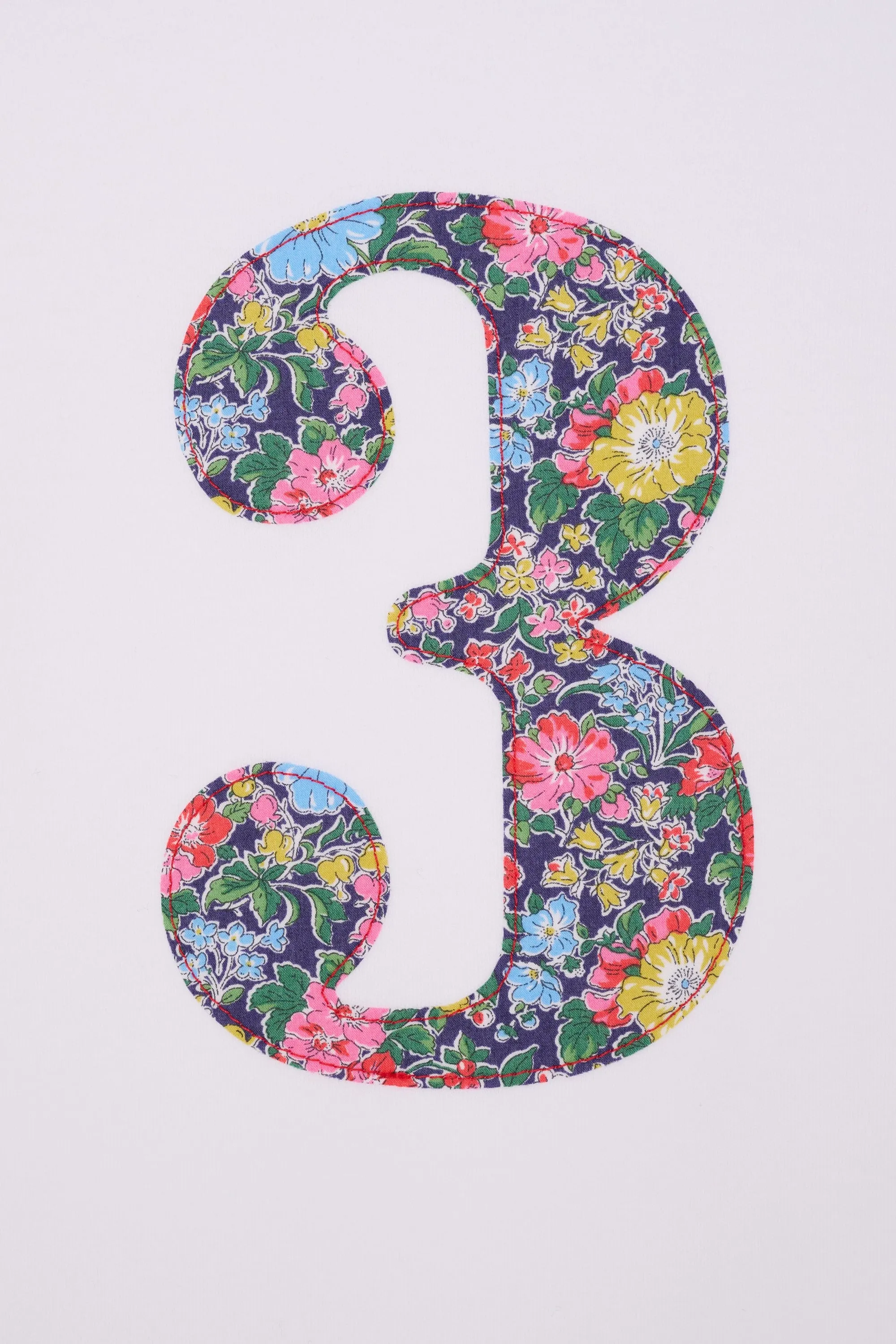 Number White T-Shirt in Clare Rich Liberty Print