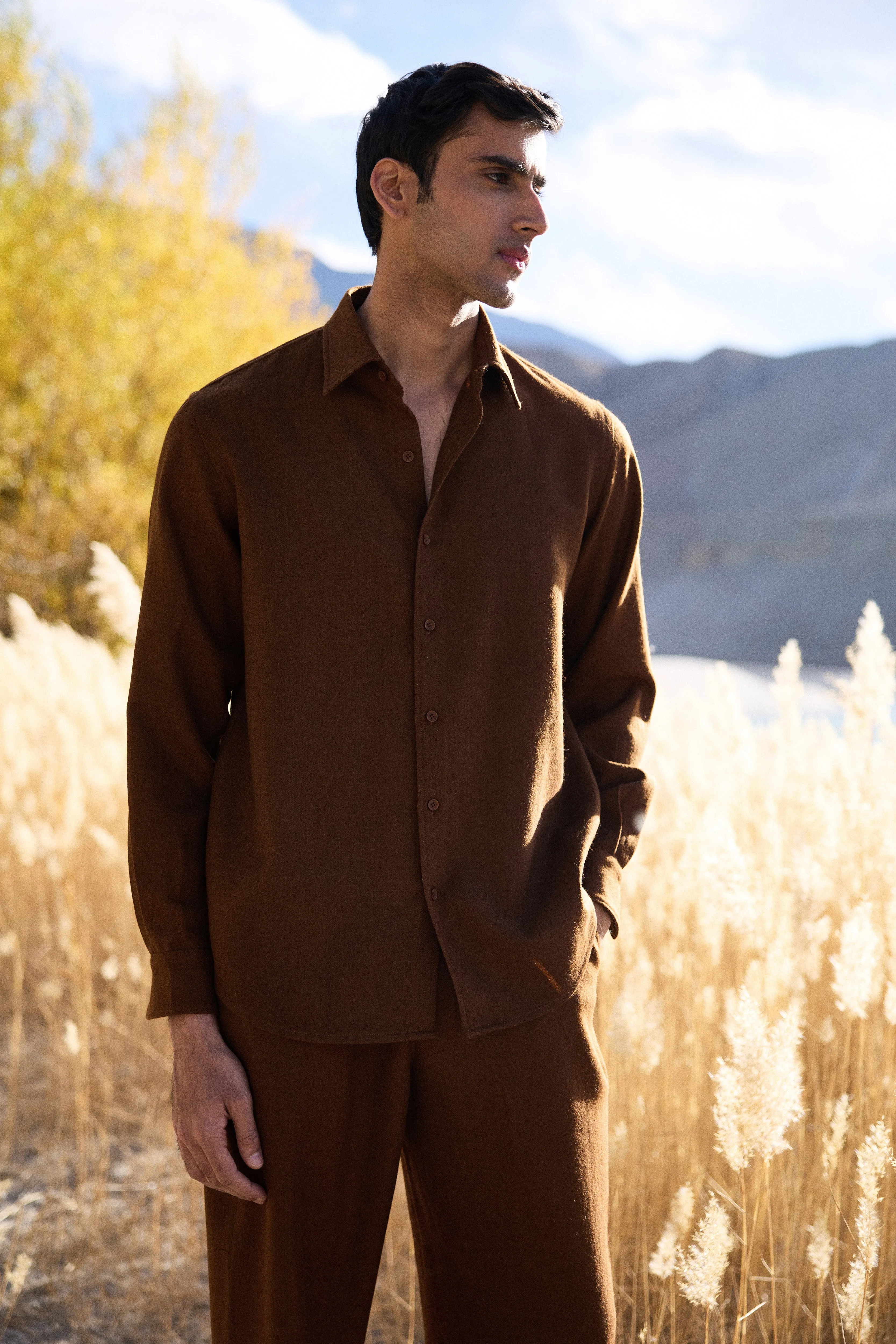 Nyoma Woollen Shirt- MAN (Maple)