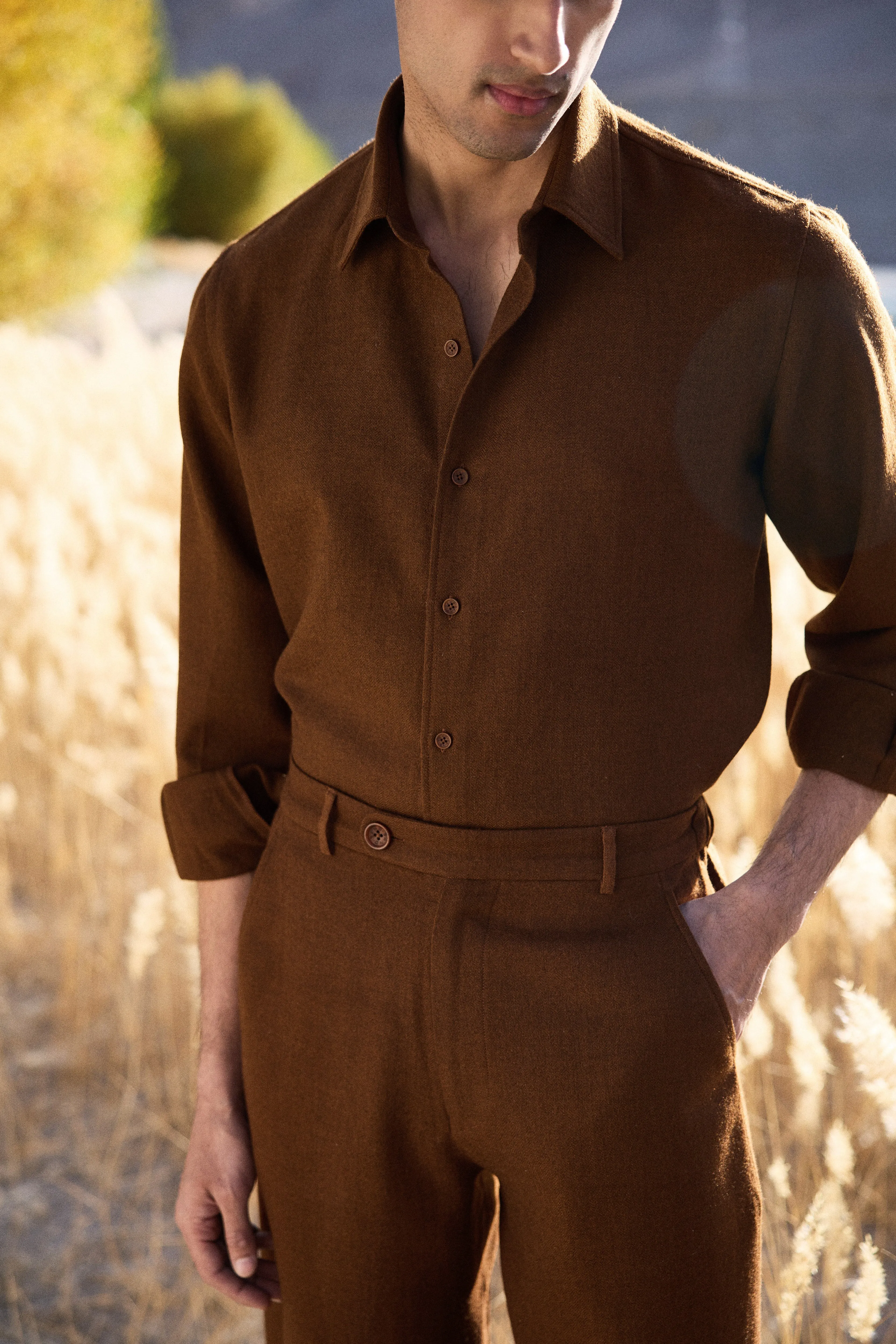 Nyoma Woollen Shirt- MAN (Maple)