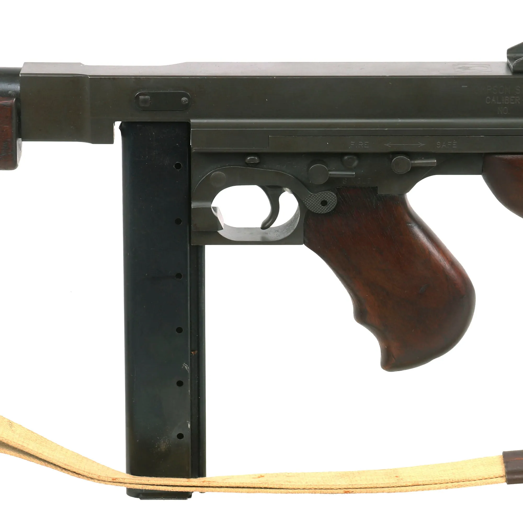 Original U.S. WWII Thompson M1 Display SMG with Philadelphia Ordnance Steel Receiver, Magazine & Replica Sling