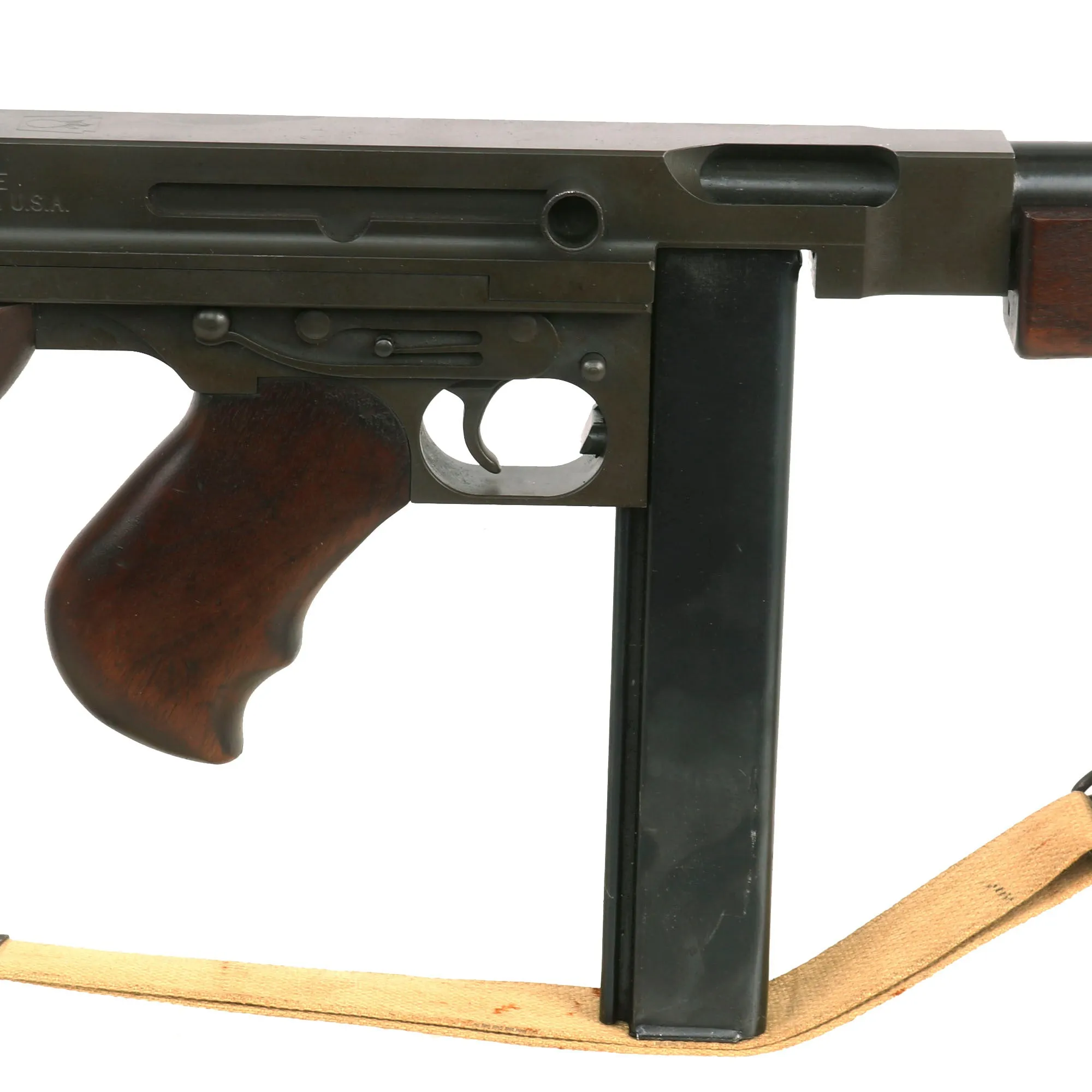 Original U.S. WWII Thompson M1 Display SMG with Philadelphia Ordnance Steel Receiver, Magazine & Replica Sling