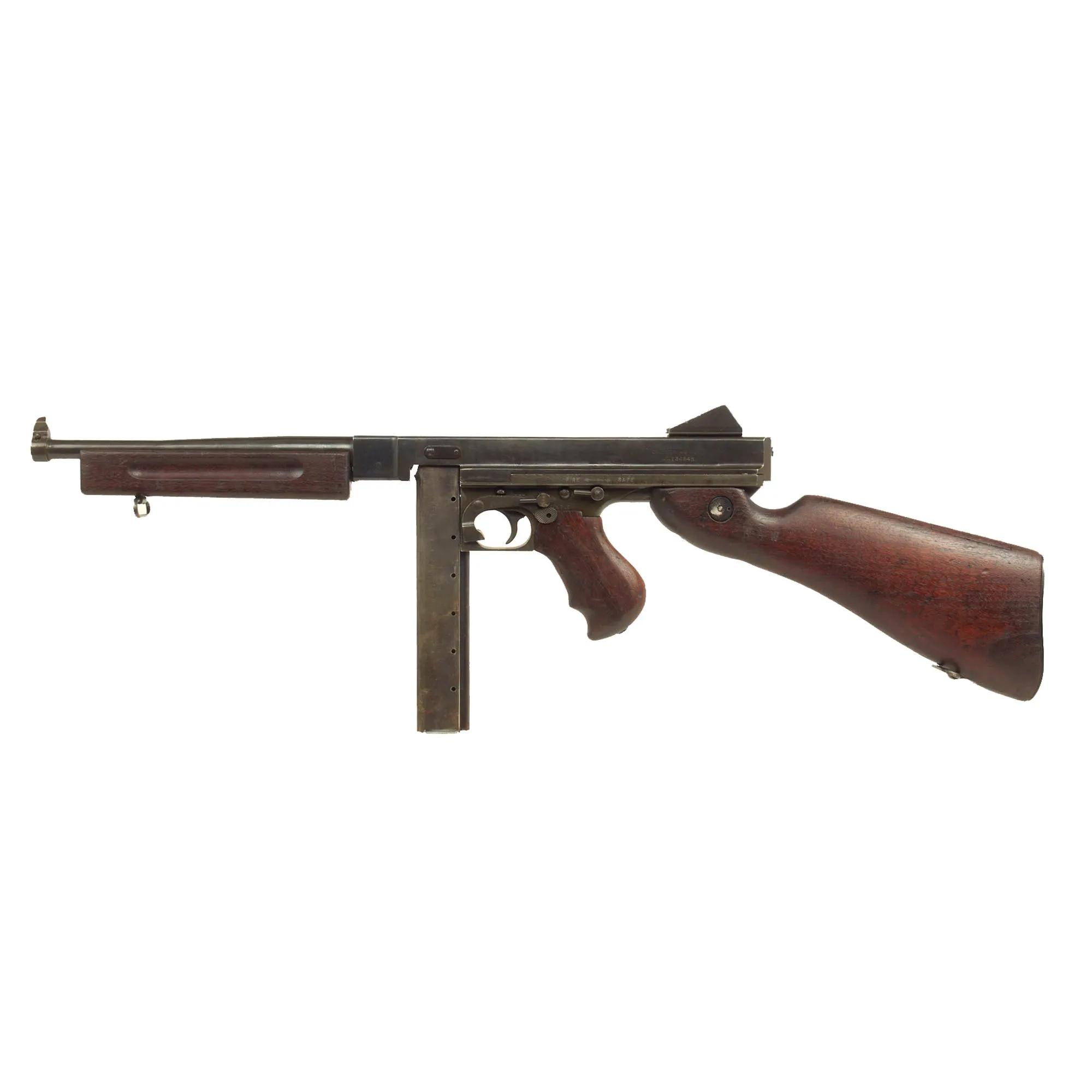 Original U.S. WWII Thompson M1 Display Submachine Gun by Auto Ordnance Serial 136845 - Original WWII Parts