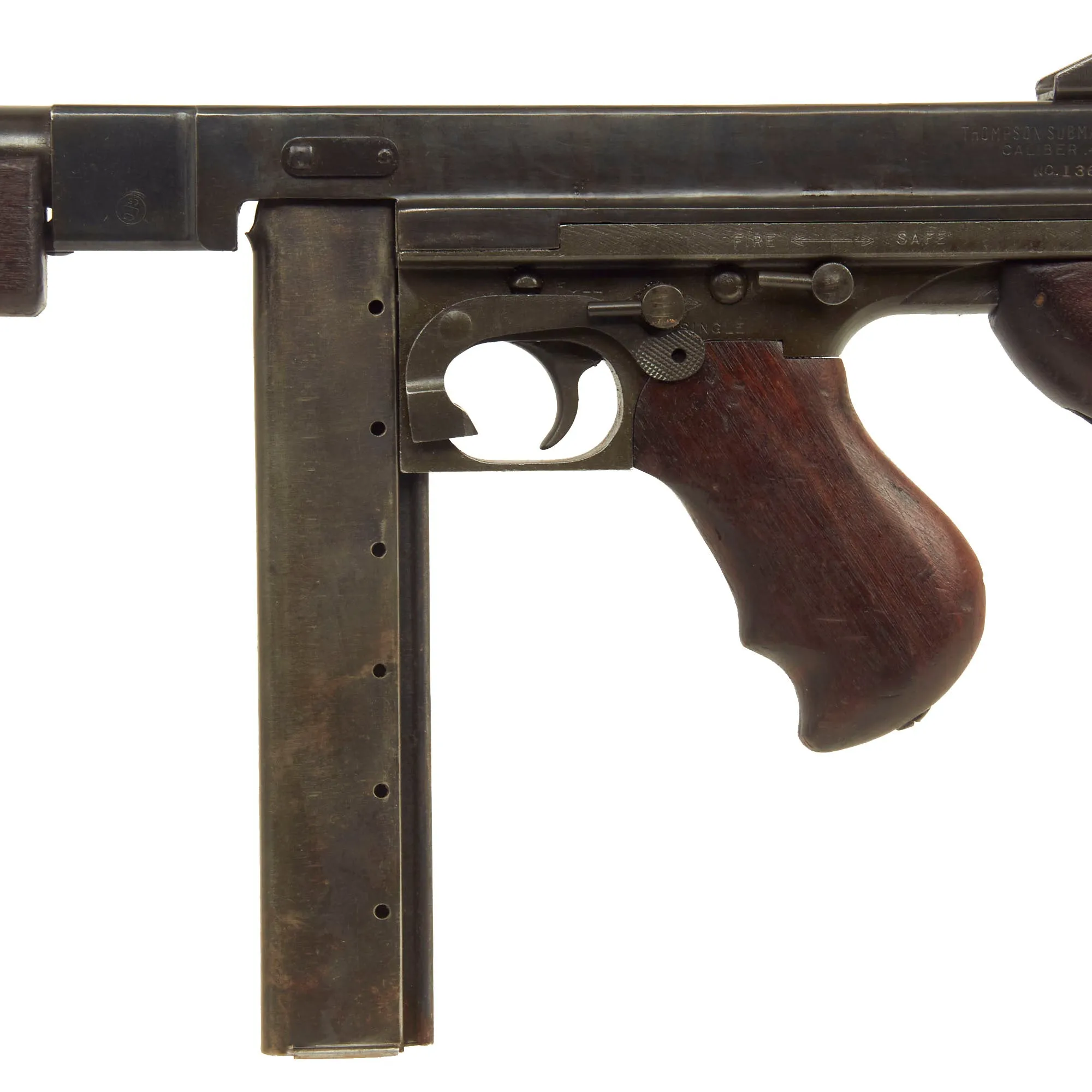 Original U.S. WWII Thompson M1 Display Submachine Gun by Auto Ordnance Serial 136845 - Original WWII Parts