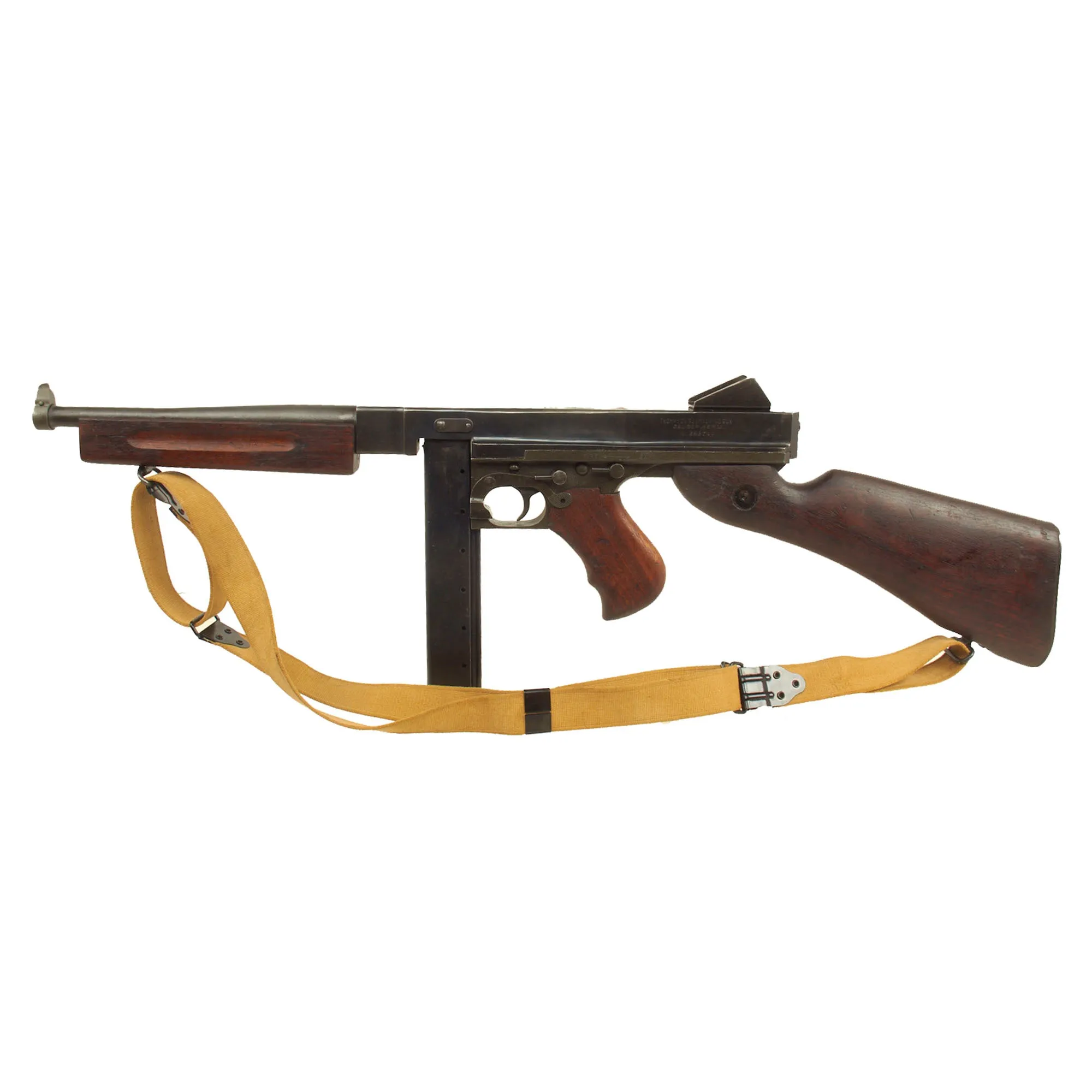 Original U.S. WWII Thompson M1A1 Display Submachine Gun by Auto Ordnance Serial 253744 with Internal Components