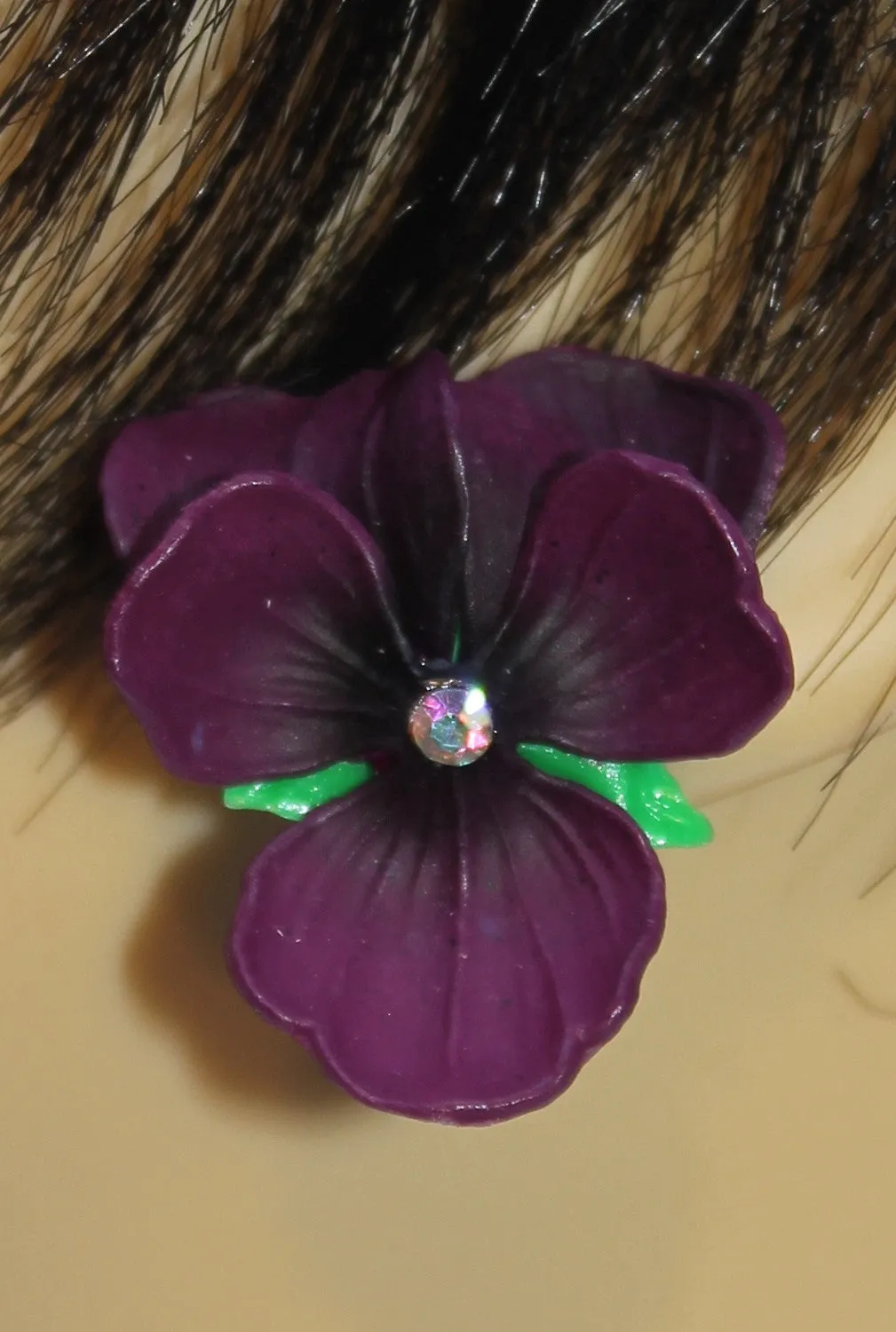 Pansy Flower Earrings