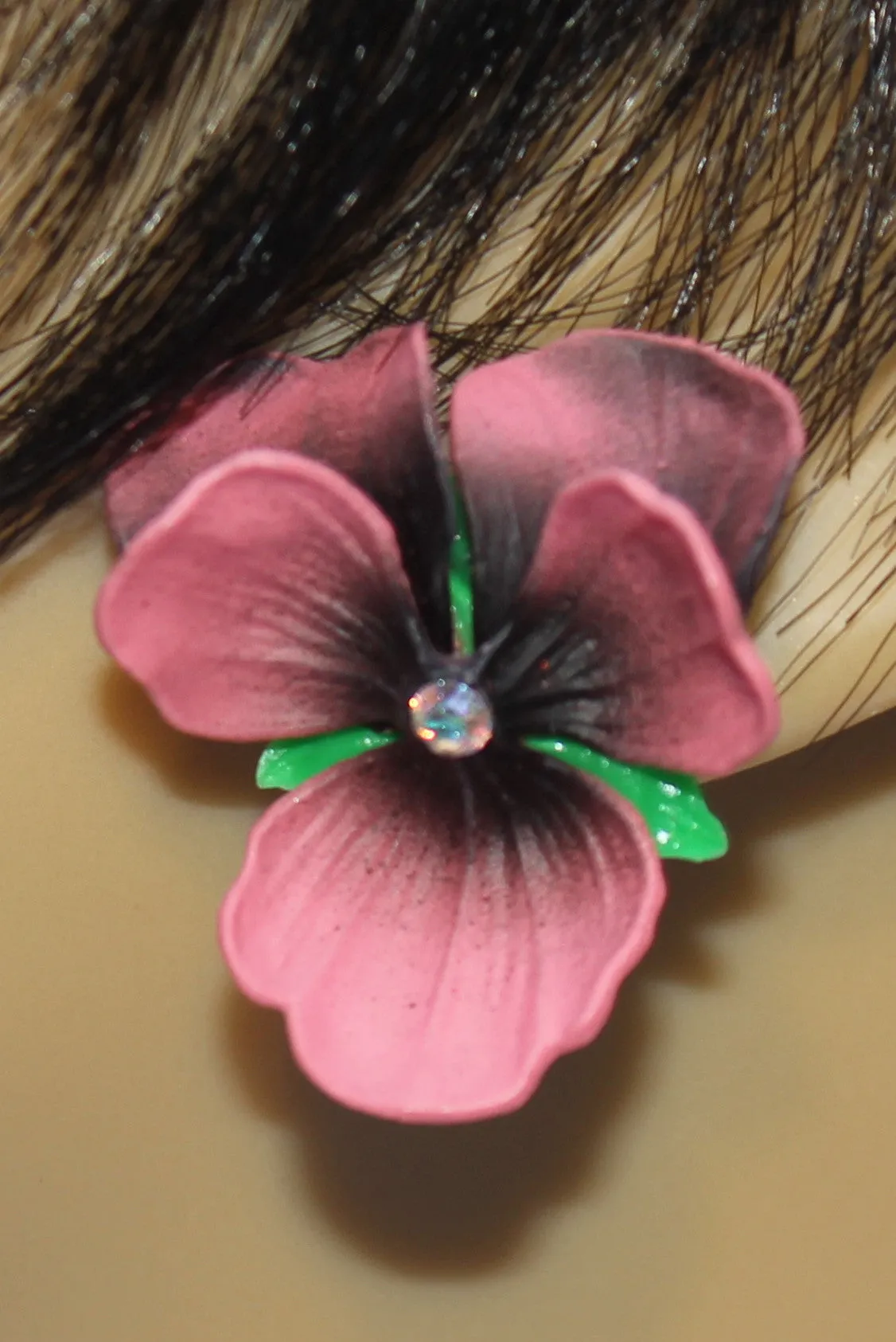Pansy Flower Earrings