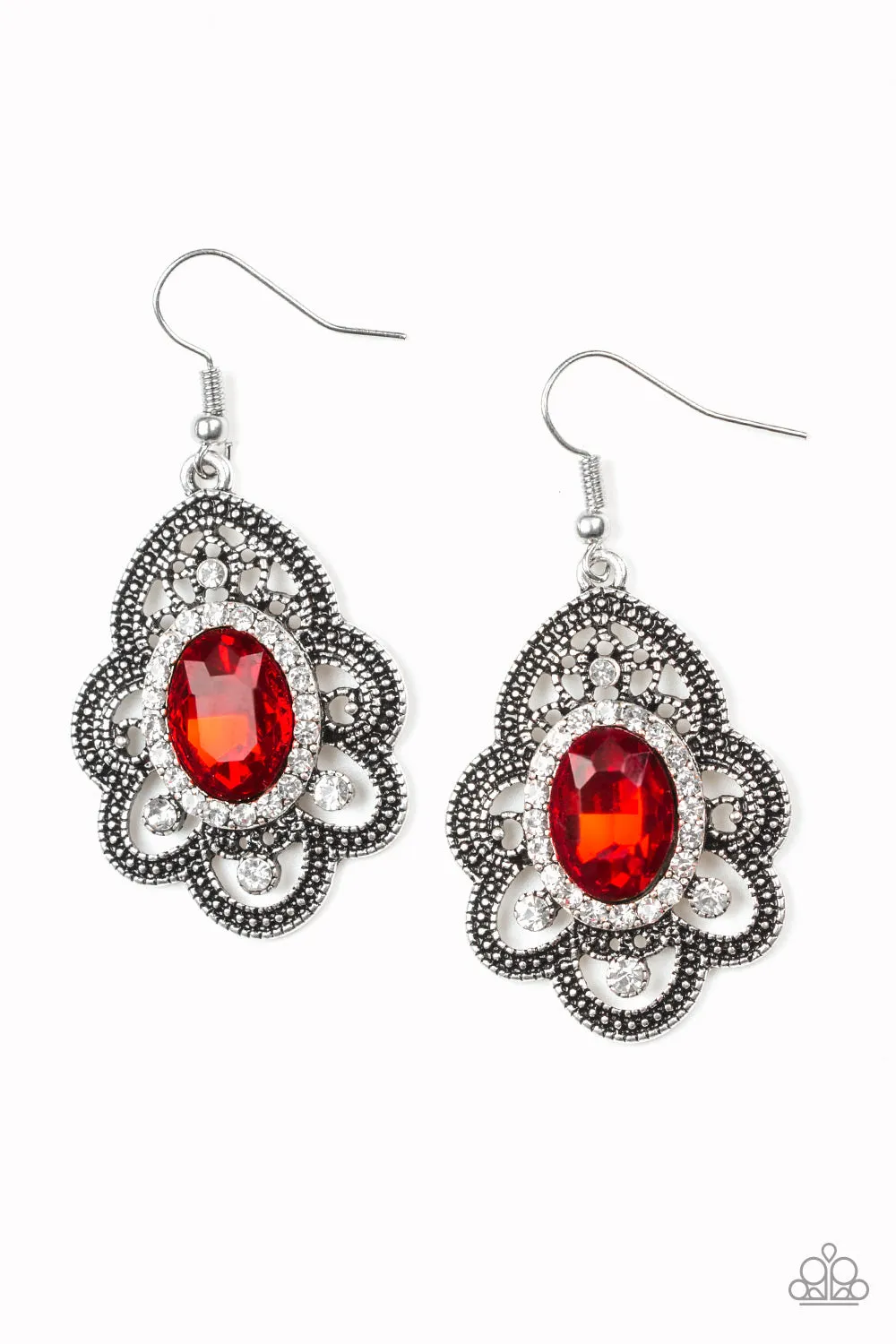 Paparazzi Reign Supreme Earrings Red