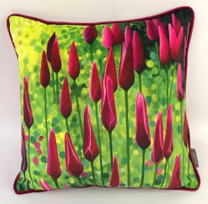 Peppermint Stick Tulips Cushion