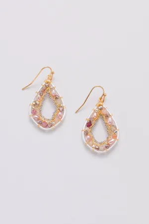 Pink Pearl Teardrop Earrings