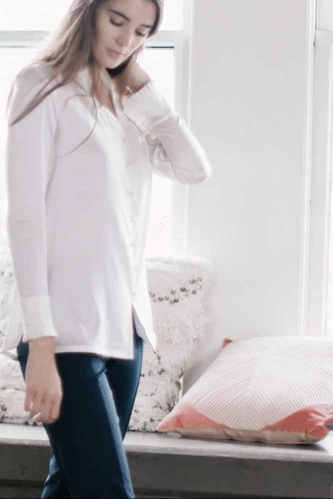 Pleated Tunic - Pearl White