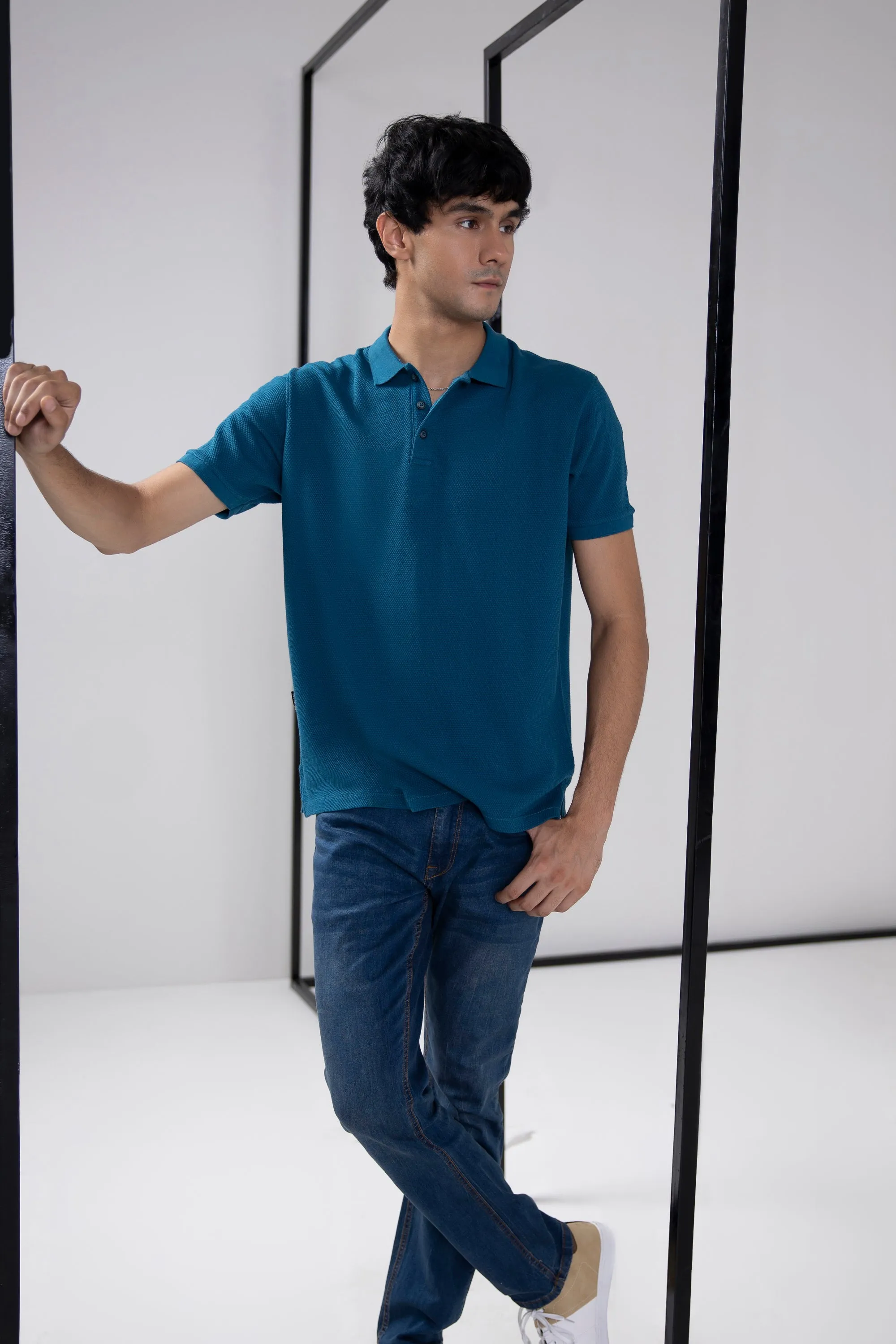 Popcorn Knit Polo