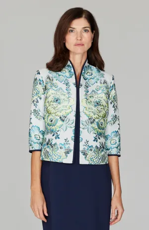 PREORDER Lush Blooms Jacquard Short High Neck Jacket