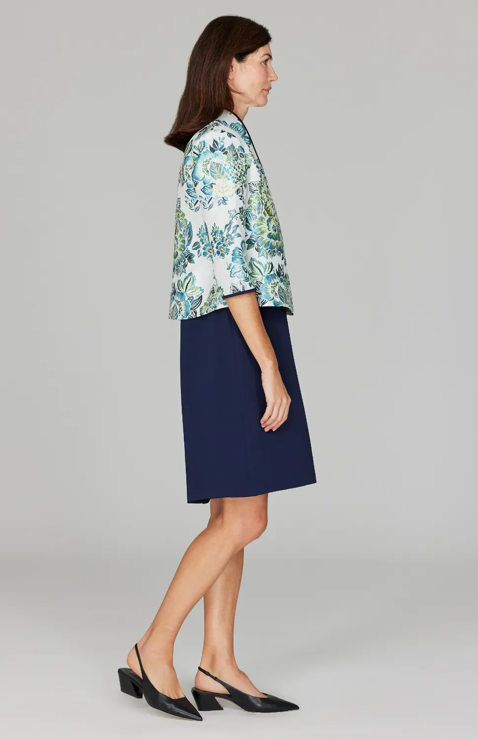 PREORDER Lush Blooms Jacquard Short High Neck Jacket