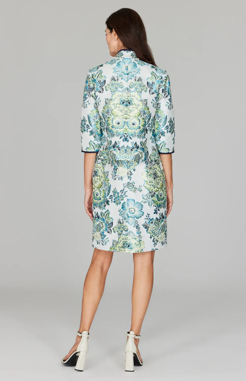 PREORDER Lush Blooms Jacquard Short High Neck Jacket