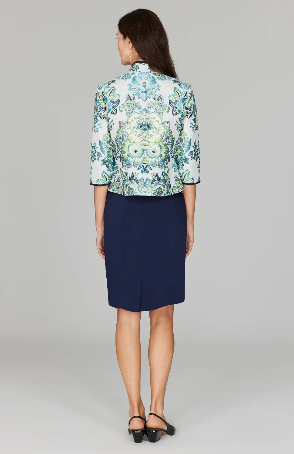 PREORDER Lush Blooms Jacquard Short High Neck Jacket