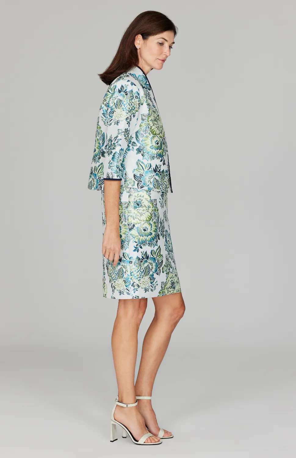 PREORDER Lush Blooms Jacquard Short High Neck Jacket