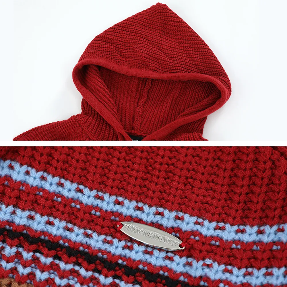 Preppy Striped  Hooded Hoodies