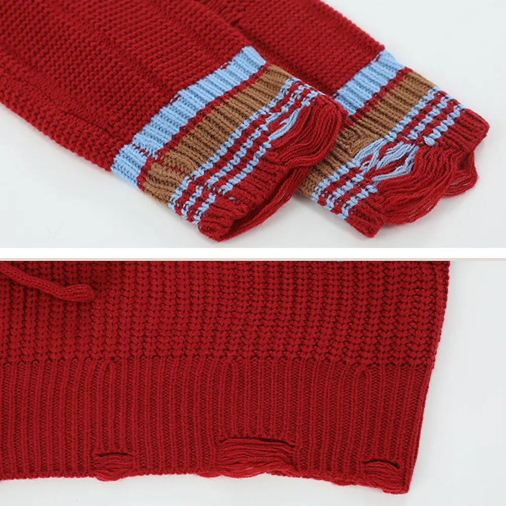 Preppy Striped  Hooded Hoodies