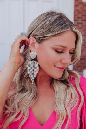 Pretty Heart Fringe Earrings - Gold