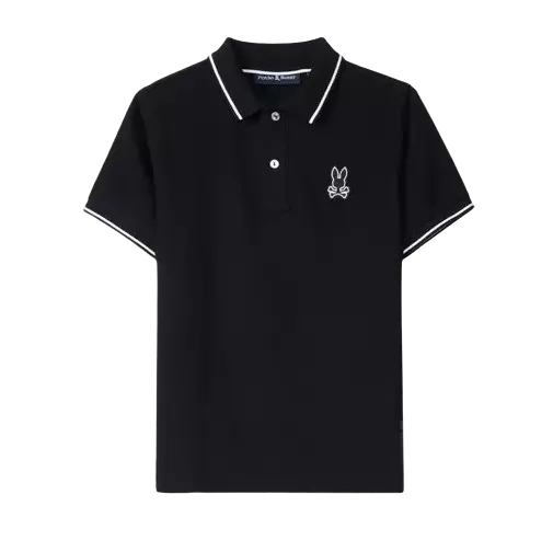 Psycho Bunny Lenox Pique Polo Black B6K138B200-001