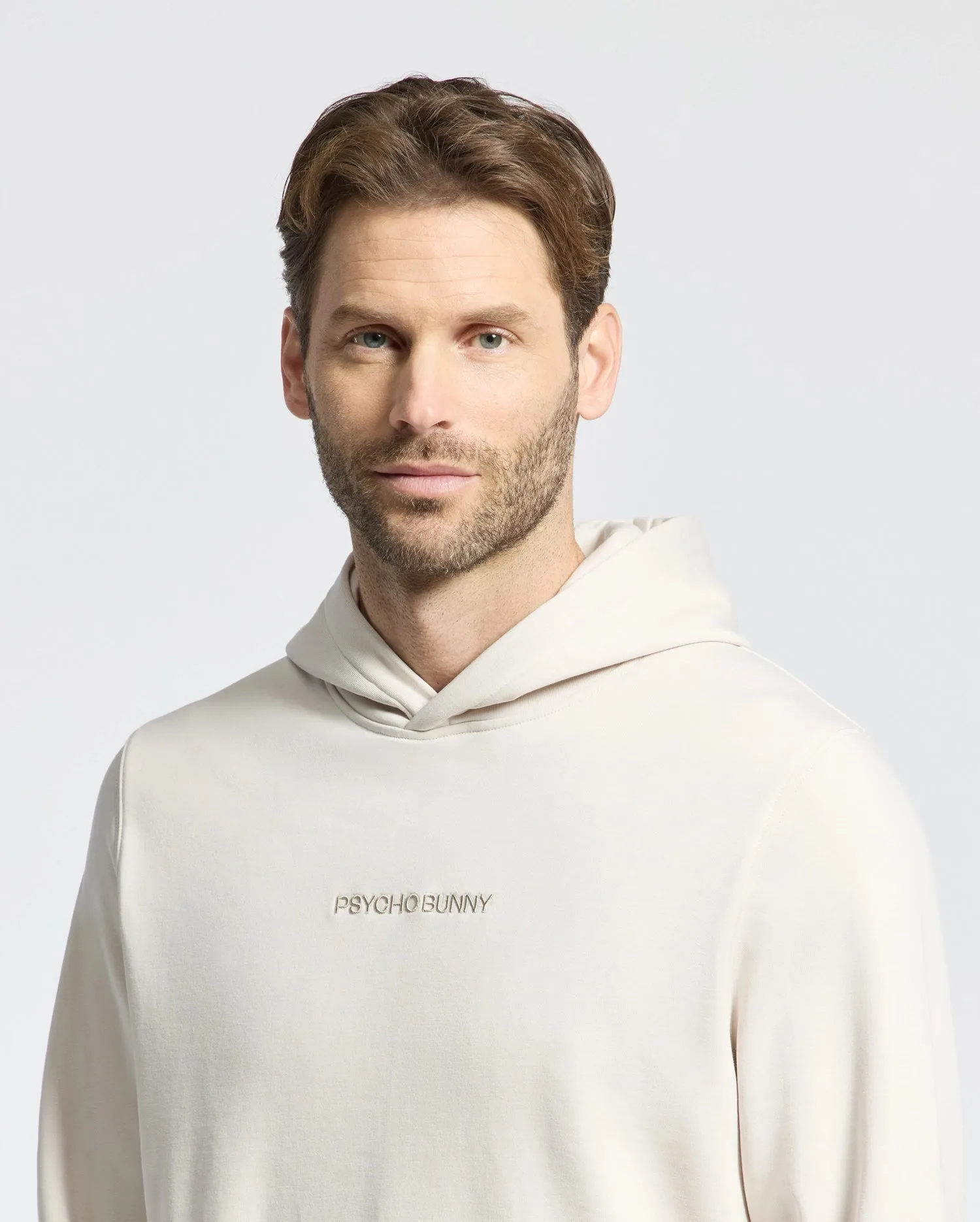 Psycho Bunny Nora Classic French Terry Wordmark Hoodie - Natural Linen