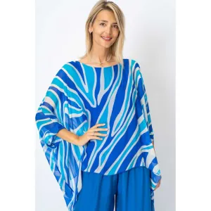 "HB" PRINTED SILK BLOUSE
