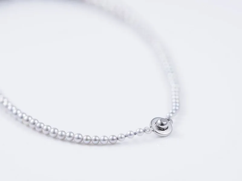 "Night Rain" 42 cm Multi-color Tahiti and Akoya Pearl Necklace