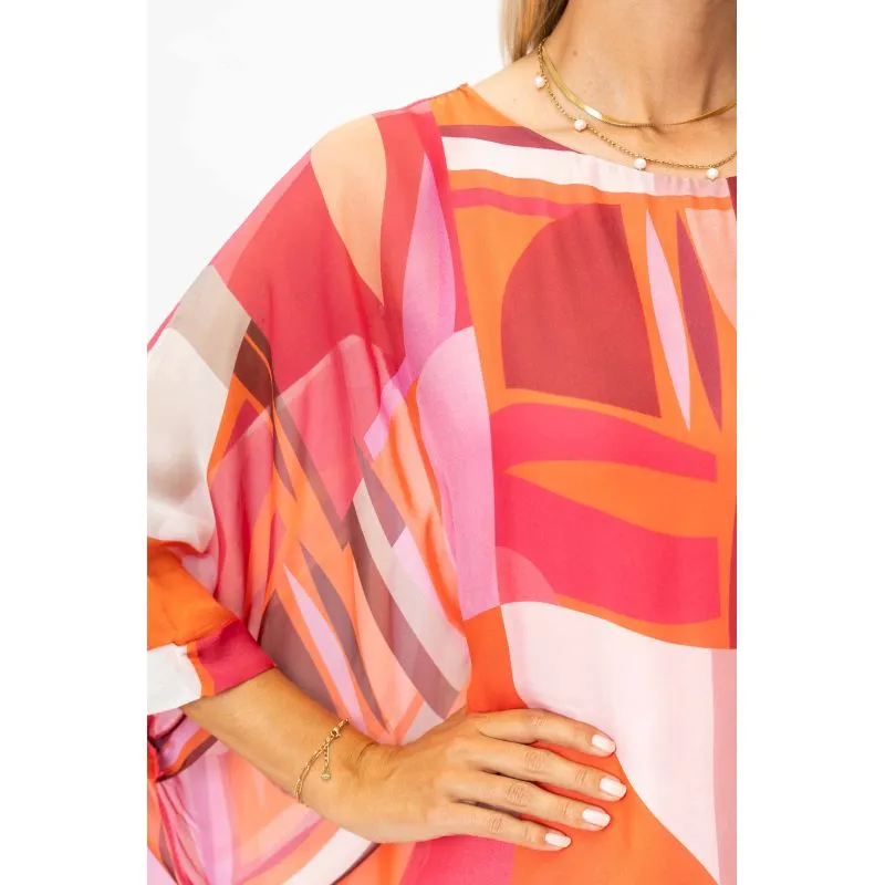 "PIC" PRINTED SILK BLOUSE