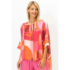 "PIC" PRINTED SILK BLOUSE