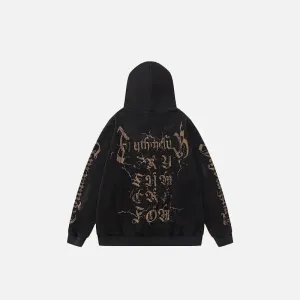Retro Unfaithful Y2K Printed Hoodie for Stylish Comfort