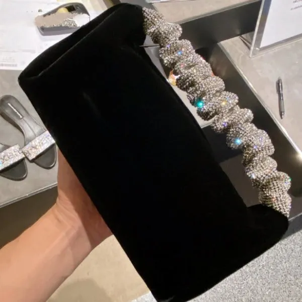 Rhinestone & Velvet Clutch