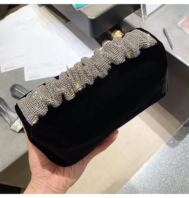 Rhinestone & Velvet Clutch