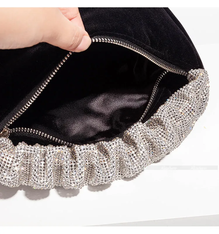 Rhinestone & Velvet Clutch