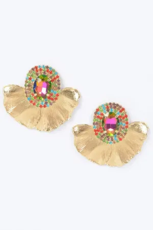 Rhinestone Metal Earrings