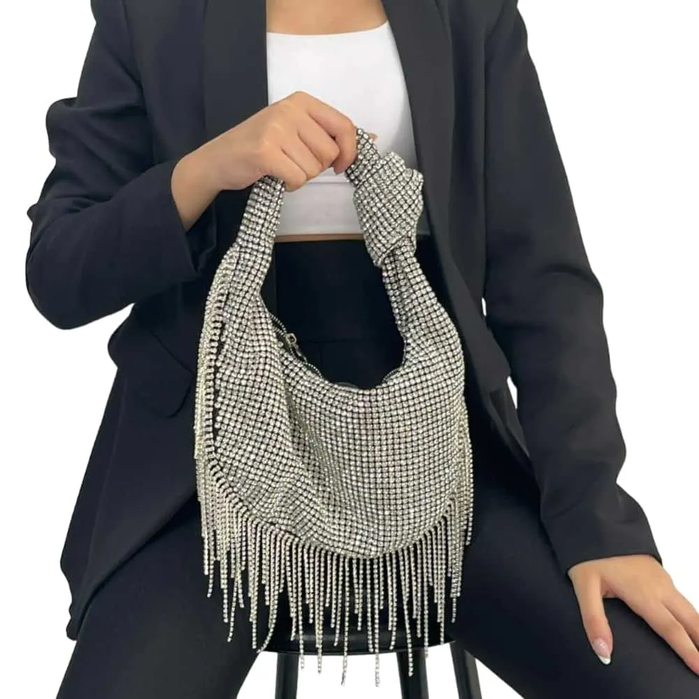 Rhinestone Tassel Handbag