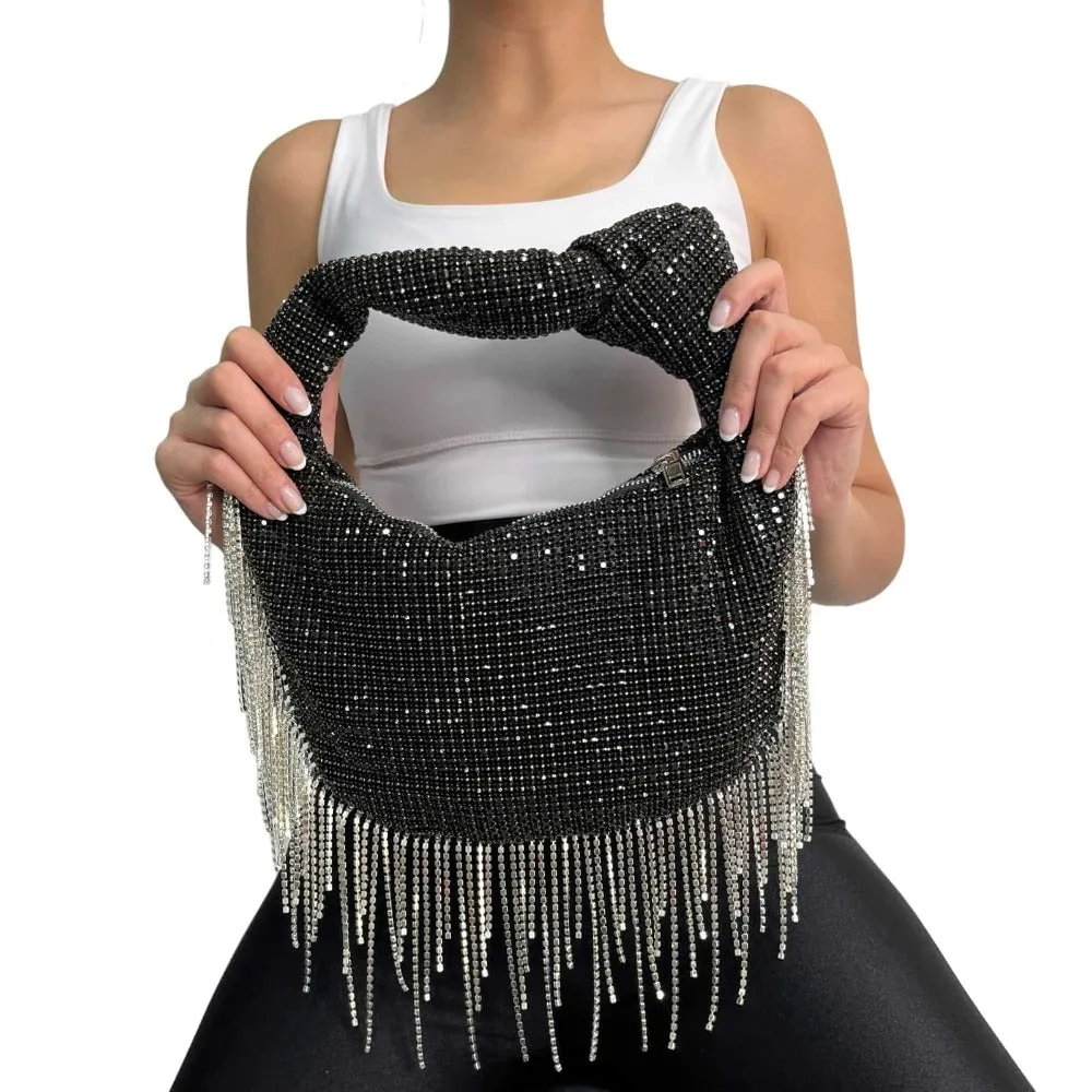 Rhinestone Tassel Handbag