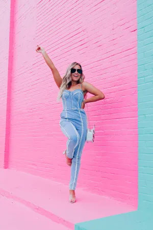 Rocking Rhinestones Spaghetti Strap Jumpsuit- FINAL SALE