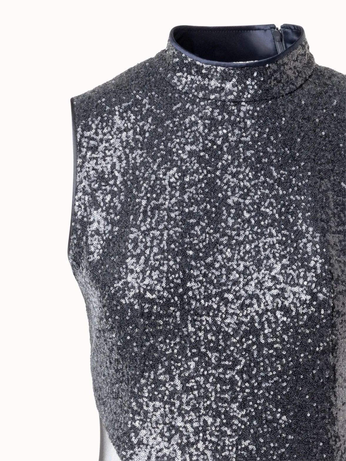 Sequined Sheath Dress with Open Back