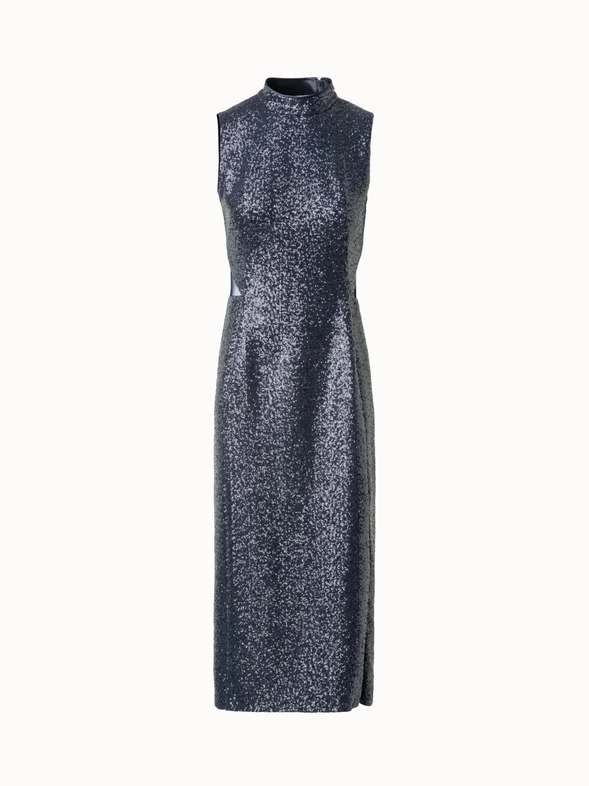 Sequined Sheath Dress with Open Back