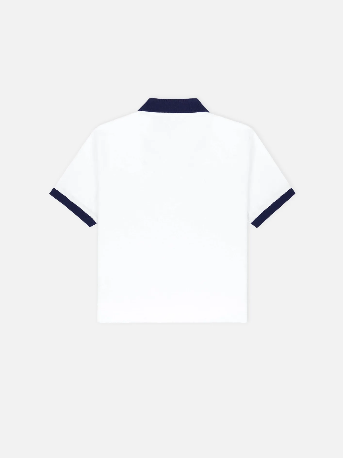 Serif Logo Terry Polo - White/Navy