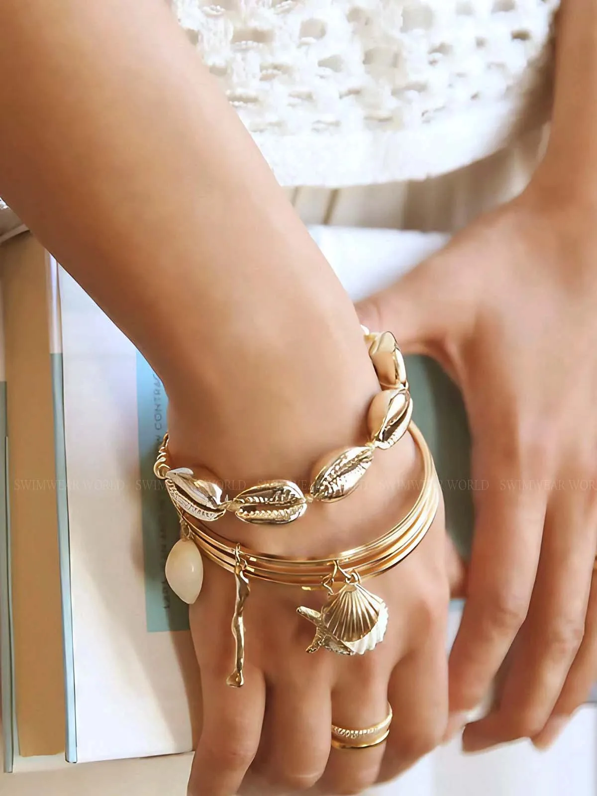 Seven Seas 18k Gold Plated Shell Bracelet