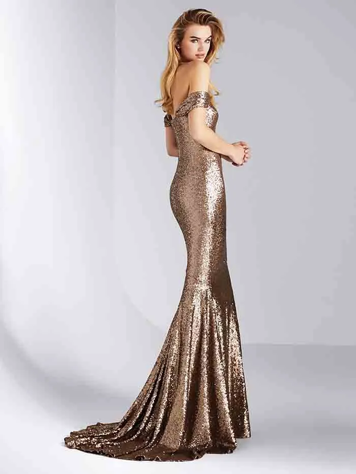 Sexy Mermaid Evening Dresses Sequined Cap Sleeves Formal Dress