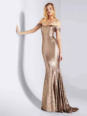 Sexy Mermaid Evening Dresses Sequined Cap Sleeves Formal Dress