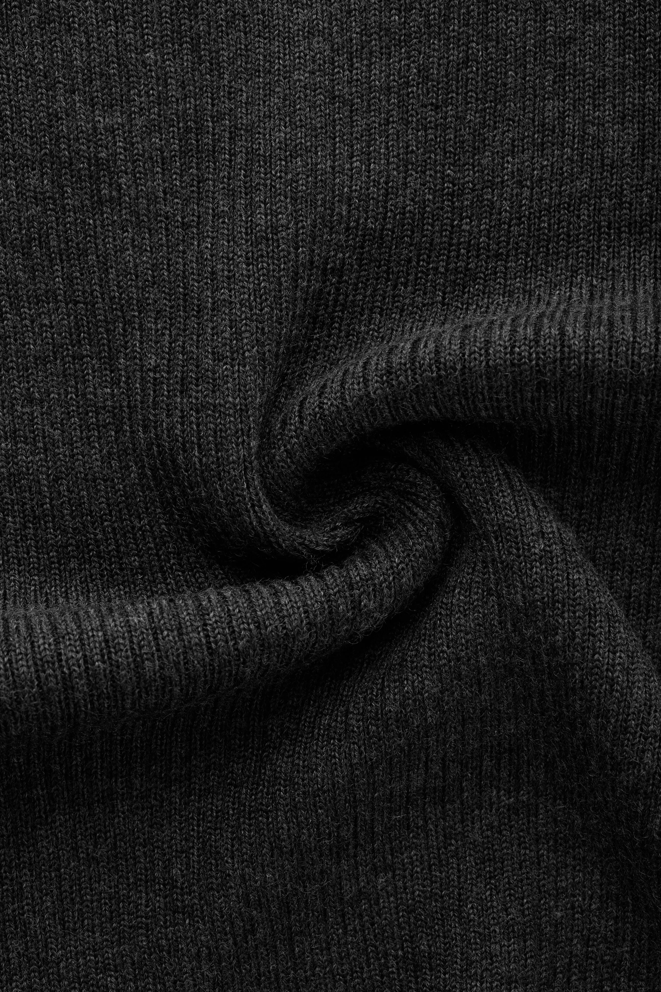 Short Sleeve Wool Silk Rich Boy Knitted Polo Charcoal Grey