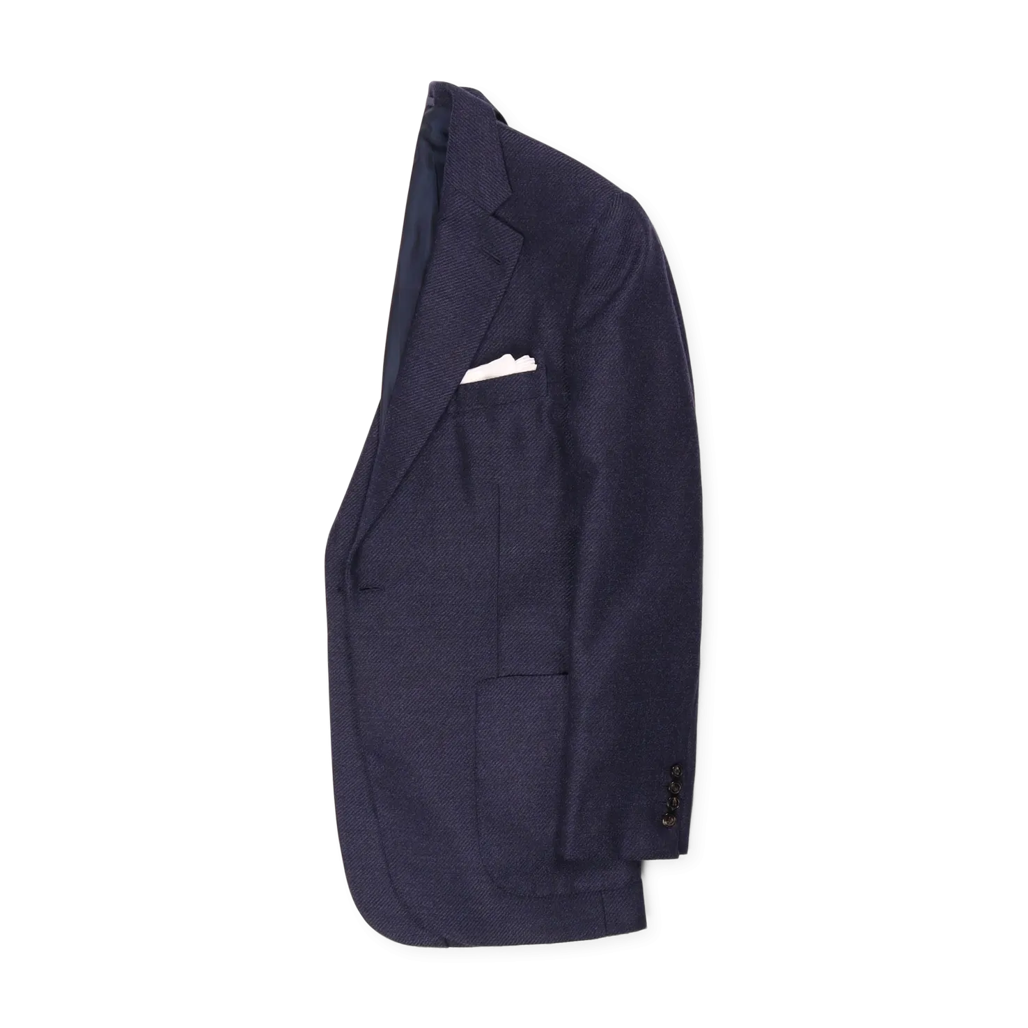Single Breasted Notch Lapel Jacket in Navy Anniversary Wool